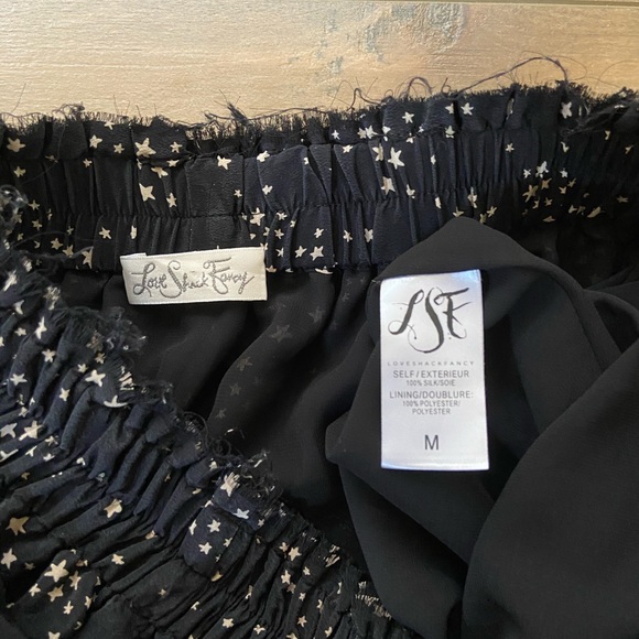 {LoveShackFancy} Ruffle Mini Skirt Medium Black Star - Picture 12 of 12